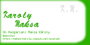 karoly maksa business card