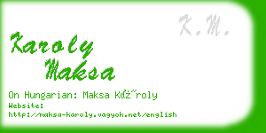 karoly maksa business card